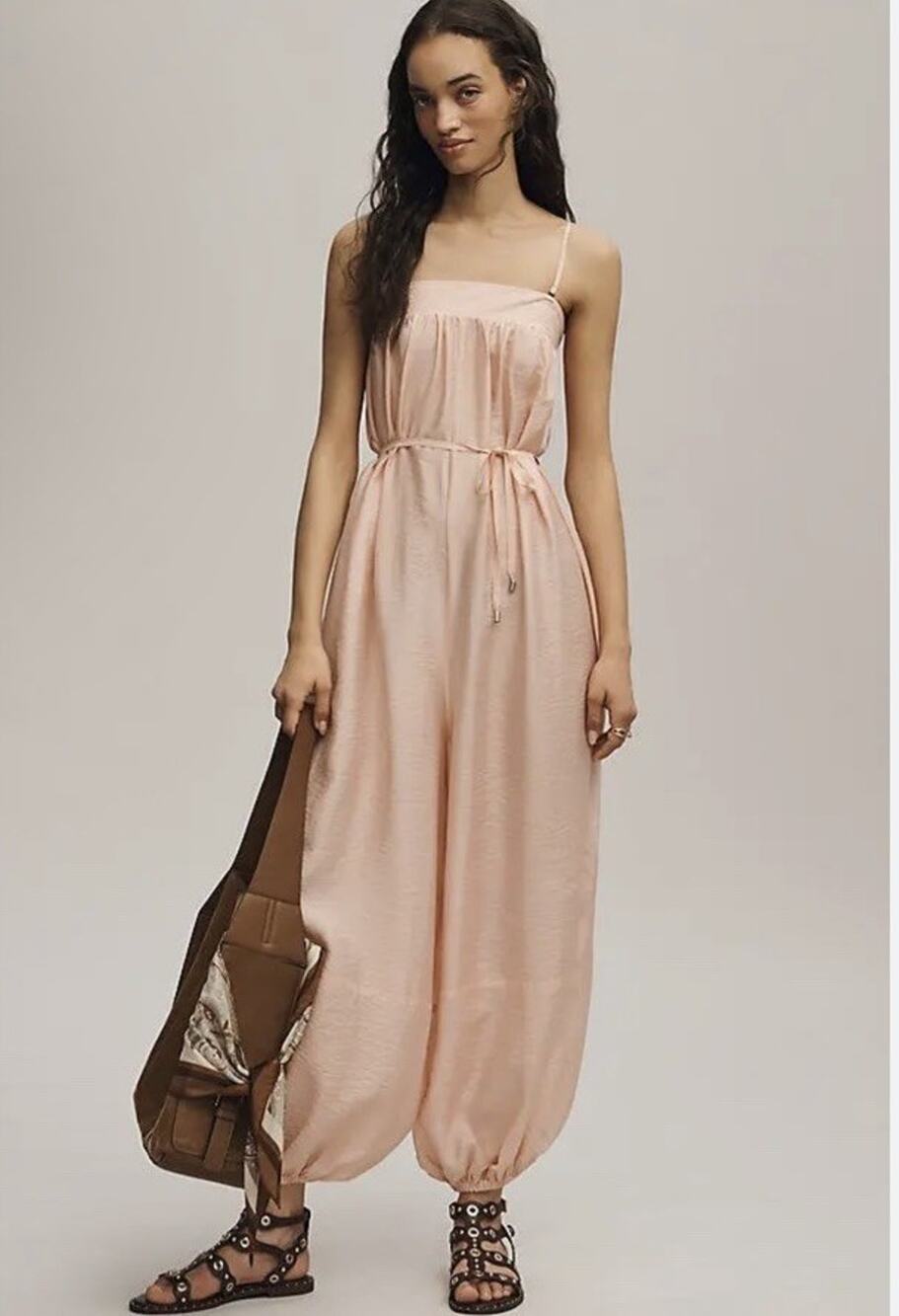 Anthropologie Blush, Pink Medium Jumpsuit With Balloon ￼ Legs New With Tags